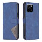 For vivo Y15s Rhombus Texture Magnetic Buckle Horizontal Flip Leather Phone Case(Blue) - 1