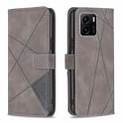 For vivo Y15s Rhombus Texture Magnetic Buckle Horizontal Flip Leather Phone Case(Grey) - 1