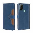 For Blackview A70 Skin Feel Straw Hat Magnetic Buckle Leather Phone Case(Blue) - 1