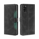 For Blackview A100 Skin Feel Straw Hat Magnetic Buckle Leather Phone Case(Black) - 1