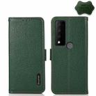 For TCL 30V 5G / 30 XE 5G KHAZNEH Side-Magnetic Litchi Genuine Leather RFID Phone Case(Green) - 1