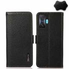For Xiaomi Redmi K50 Gaming KHAZNEH Side-Magnetic Litchi Genuine Leather RFID Phone Case(Black) - 1