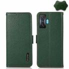 For Xiaomi Redmi K50 Gaming KHAZNEH Side-Magnetic Litchi Genuine Leather RFID Phone Case(Green) - 1