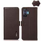 For Xiaomi Redmi K50 Gaming KHAZNEH Side-Magnetic Litchi Genuine Leather RFID Phone Case(Brown) - 1