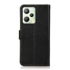 For OPPO Realme C35 KHAZNEH Side-Magnetic Litchi Genuine Leather RFID Phone Case(Black) - 3