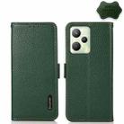 For OPPO Realme C35 KHAZNEH Side-Magnetic Litchi Genuine Leather RFID Phone Case(Green) - 1