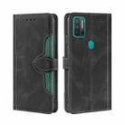 For Ulefone Note 11P Skin Feel Straw Hat Magnetic Buckle Leather Phone Case(Black) - 1