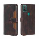 For Ulefone Note 11P Skin Feel Straw Hat Magnetic Buckle Leather Phone Case(Brown) - 1