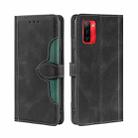 For Ulefone Note 12P Skin Feel Straw Hat Magnetic Buckle Leather Phone Case(Black) - 1