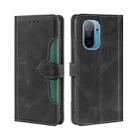 For Ulefone Note 13P Skin Feel Straw Hat Magnetic Buckle Leather Phone Case(Black) - 1