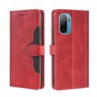 For Ulefone Note 13P Skin Feel Straw Hat Magnetic Buckle Leather Phone Case(Red) - 1