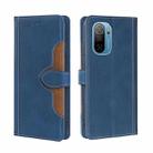 For Ulefone Note 13P Skin Feel Straw Hat Magnetic Buckle Leather Phone Case(Blue) - 1
