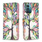 For Nokia G21 / G11 Colored Drawing Pattern Horizontal Flip Leather Phone Case(Tree Life) - 1