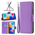 For Xiaomi Redmi Note 11 Global Litchi Texture Pure Color Leather Phone Case(Purple) - 1