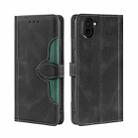 For Sharp Aquos R3 SHV44 SH-04L Skin Feel Straw Hat Magnetic Buckle Leather Phone Case(Black) - 1