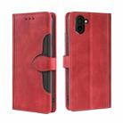 For Sharp Aquos R3 SHV44 SH-04L Skin Feel Straw Hat Magnetic Buckle Leather Phone Case(Red) - 1
