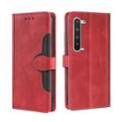 For Sharp Aquos R5G Skin Feel Straw Hat Magnetic Buckle Leather Phone Case(Red) - 1