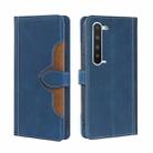 For Sharp Aquos R5G Skin Feel Straw Hat Magnetic Buckle Leather Phone Case(Blue) - 1