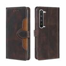 For Sharp Aquos R5G Skin Feel Straw Hat Magnetic Buckle Leather Phone Case(Brown) - 1