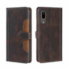 For Sharp Aquos Sense 3 Basic/Sense 3 Lite Skin Feel Straw Hat Magnetic Buckle Leather Phone Case(Brown) - 1