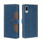 For Sharp Aquos Sense 3 Plus Skin Feel Straw Hat Magnetic Buckle Leather Phone Case(Blue) - 1