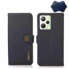 For OPPO Realme C35 KHAZNEH Custer Genuine Leather RFID Phone Case(Blue) - 1