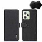 For OPPO Realme C35 KHAZNEH Litchi Genuine Leather Phone Case(Black) - 1