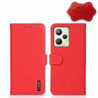 For OPPO Realme C35 KHAZNEH Litchi Genuine Leather Phone Case(Red) - 1