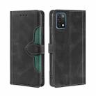 For UMIDIGI A11 Skin Feel Straw Hat Magnetic Buckle Leather Phone Case(Black) - 1