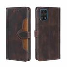 For UMIDIGI A11 Pro Max Skin Feel Straw Hat Magnetic Buckle Leather Phone Case(Brown) - 1