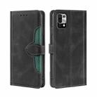 For UMIDIGI Power 5 Skin Feel Straw Hat Magnetic Buckle Leather Phone Case(Black) - 1