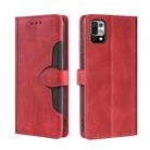 For UMIDIGI Power 5 Skin Feel Straw Hat Magnetic Buckle Leather Phone Case(Red) - 1