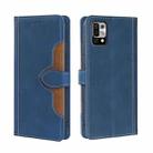 For UMIDIGI Power 5 Skin Feel Straw Hat Magnetic Buckle Leather Phone Case(Blue) - 1