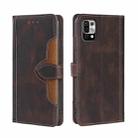 For UMIDIGI Power 5 Skin Feel Straw Hat Magnetic Buckle Leather Phone Case(Brown) - 1