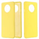 For OnePlus 7T Solid Color Liquid Silicone Shockproof Full Coverage Protective Case(Yellow) - 1