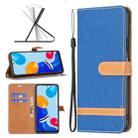 For Xiaomi Redmi Note 11 Global Color Matching Denim Texture Leather Phone Case(Royal Blue) - 1