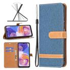 For Samsung Galaxy A23 5G Color Matching Denim Texture Leather Phone Case(Dark Blue) - 1
