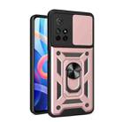 For Xiaomi Redmi Note 11 5G Sliding Camera Cover TPU+PC Phone Case(Rose Gold) - 1