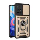 For Xiaomi Redmi Note 11 5G Sliding Camera Cover TPU+PC Phone Case(Gold) - 1