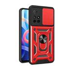 For Xiaomi Redmi Note 11 5G Sliding Camera Cover TPU+PC Phone Case(Red) - 1