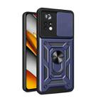 For Xiaomi Poco X4 Pro 5G Sliding Camera Cover TPU+PC Phone Case(Blue) - 1