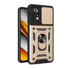For Xiaomi Poco X4 Pro 5G Sliding Camera Cover TPU+PC Phone Case(Gold) - 1