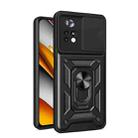 For Xiaomi Poco X4 Pro 5G Sliding Camera Cover TPU+PC Phone Case(Black) - 1