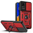 For Xiaomi Redmi Note 11S Sliding Camera Cover TPU+PC Phone Case(Red) - 1
