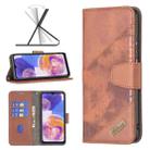 For Samsung Galaxy A23 5G Matching Color Crocodile Texture Leather Phone Case(Brown) - 1