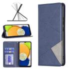 For Samsung Galaxy A03 166mm Rhombus Texture Magnetic Leather Phone Case(Blue) - 1