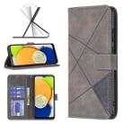 For Samsung Galaxy A03 166mm BF05 Magnetic Buckle Rhombus Texture Leather Phone Case(Grey) - 1