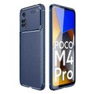 For Xiaomi Poco M4 Pro Carbon Fiber Texture Shockproof TPU Phone Case(Blue) - 1