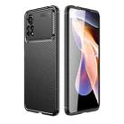 For Xiaomi Poco M4 Pro Fine Hole Version Carbon Fiber Texture Shockproof TPU Phone Case(Black) - 1