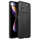 For Xiaomi Poco M4 Pro Fine Hole Version Litchi Texture Shockproof TPU Phone Case(Black) - 1